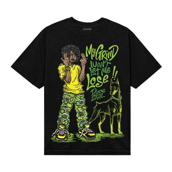 Neon Green Sneakers DopeSkill T-Shirt My Grind Won't Let Me Lose Graphic Streetwear - black