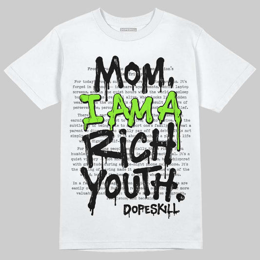 Neon Green Sneakers DopeSkill T-Shirt Mom, I Am A Rich Youth Graphic Streetwear - White