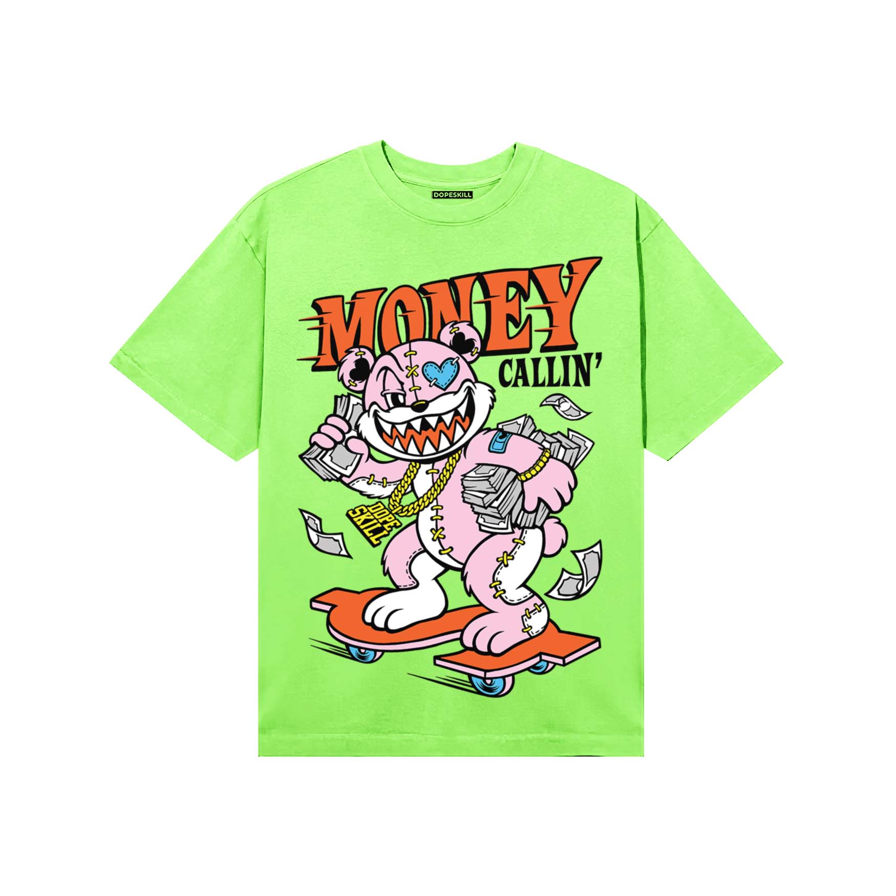 Neon Green Sneakers DopeSkill T-Shirt Money Callin' Graphic Streetwear - Lime