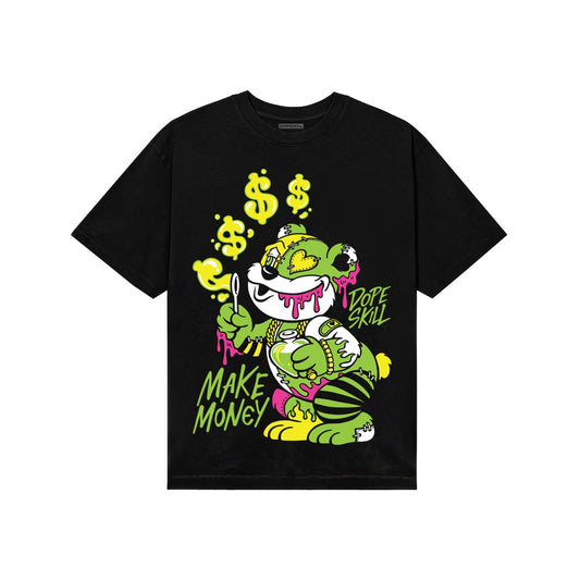 Neon Green Sneakers DopeSkill T-Shirt Make Money Graphic Streetwear - Black