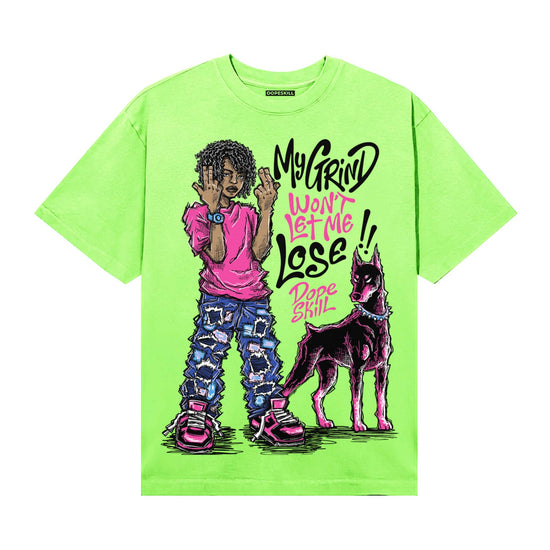 Neon Green Sneakers DopeSkill T-Shirt My Grind Won't Let Me Lose Graphic Streetwear - Lime