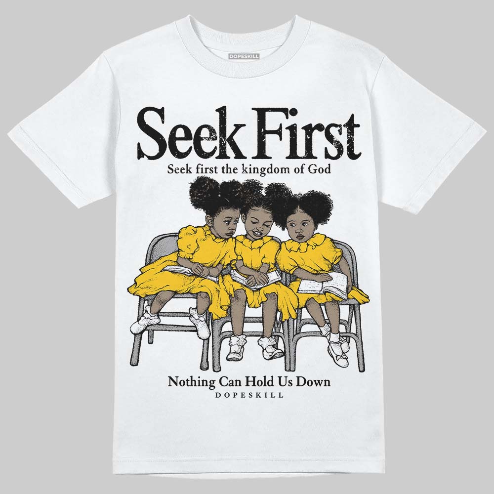 Yellow Sneakers DopeSkill T-Shirt New Seek First Graphic Streetwear - White