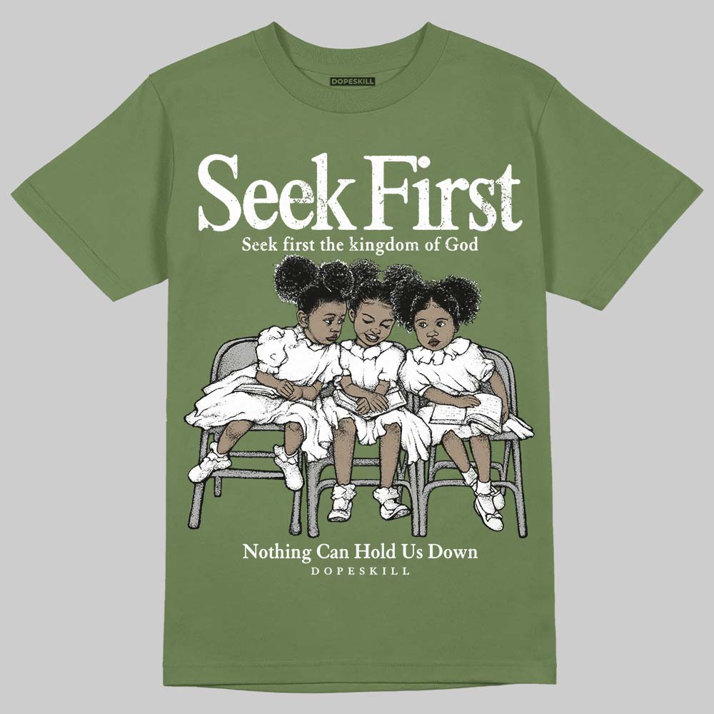 Olive Sneakers DopeSkill T-Shirt New Seek First Graphic Streetwear - Military Green