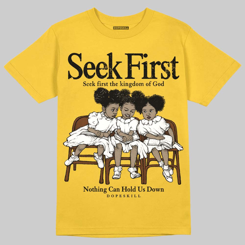 Yellow Sneakers DopeSkill T-Shirt New Seek First Graphic Streetwear - Gold