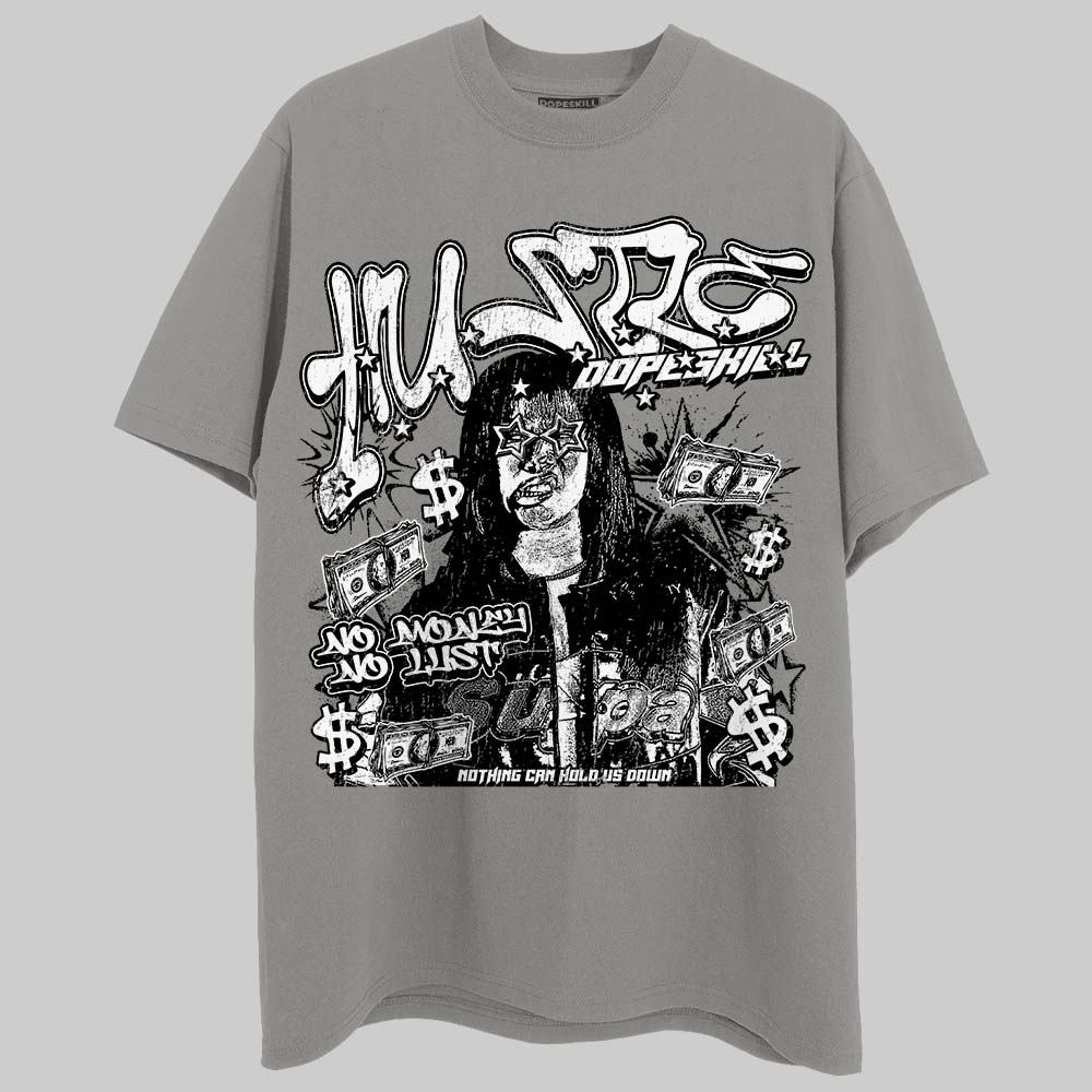 Grey Sneakers DopeSkill T-Shirt No Money No Lust Graphic Streetwear - Gravel