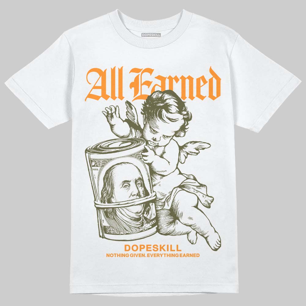 Jordan 5 "Olive" DopeSkill T-Shirt All Earned Graphic Streetwear - White