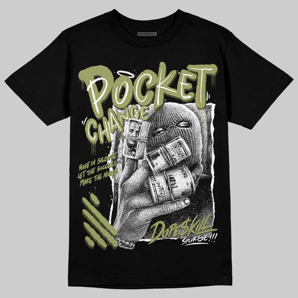 Olive Sneakers DopeSkill T-Shirt Pocket Change Graphic Streetwear - Black