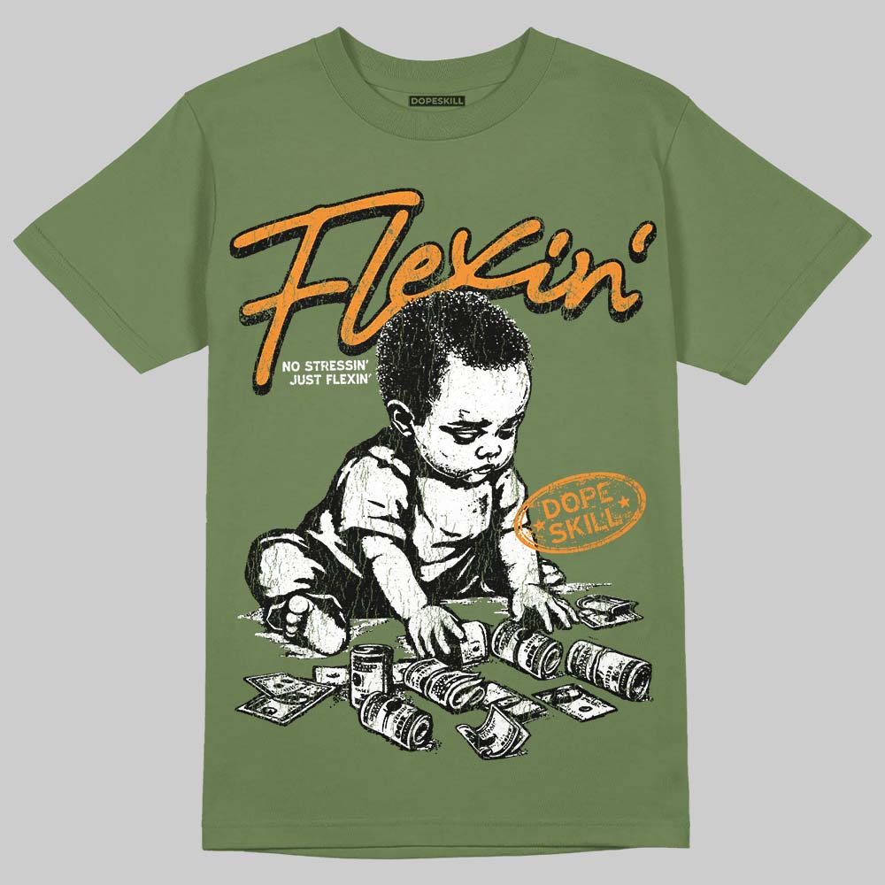 Jordan 5 "Olive" DopeSkill T-Shirt Flexin' Graphic Streetwear - Military Green