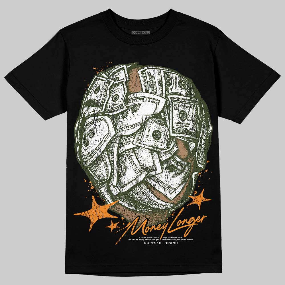 Olive Sneakers DopeSkill T-Shirt Money Longer Graphic Streetwear - Black