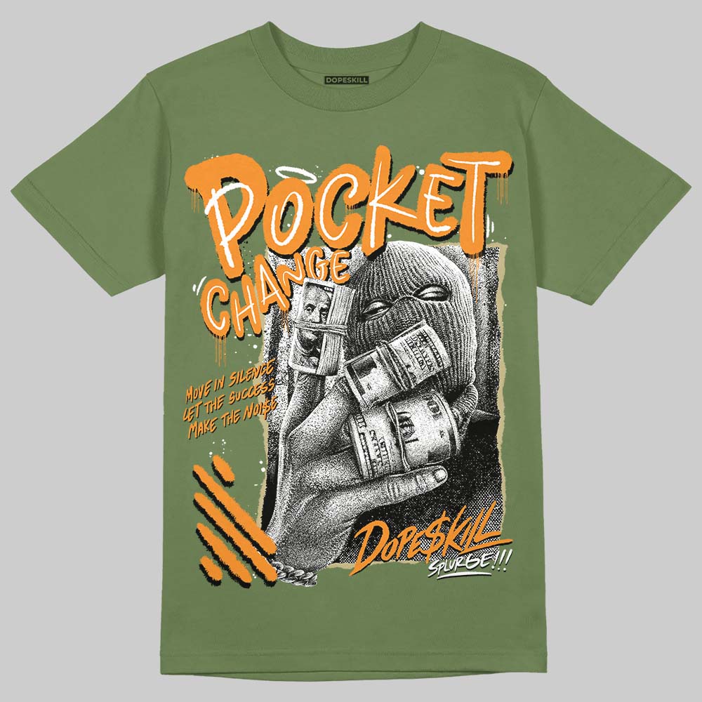 Olive Sneakers DopeSkill T-Shirt Pocket Change Graphic Streetwear - Military Green