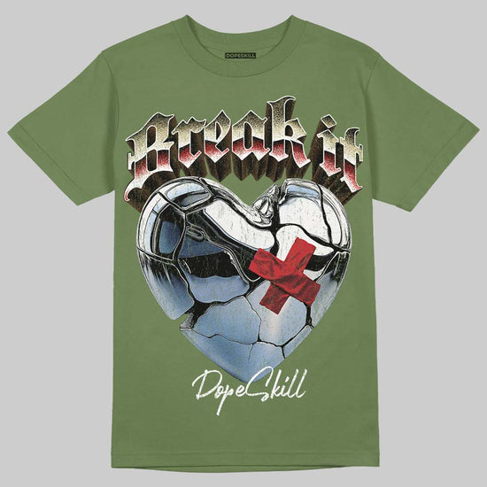 Olive Sneakers DopeSkill T-Shirt Break It Graphic Streetwear - Military green