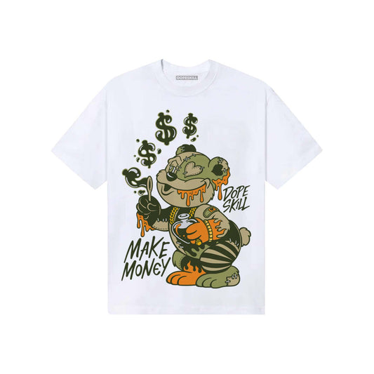 Olive Sneakers DopeSkill T-Shirt Make Money Graphic Streetwear - White