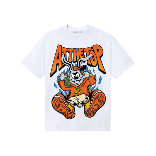 Orange, Black and White Sneakers DopeSkill T-Shirt At The Top Graphic Streetwear - White