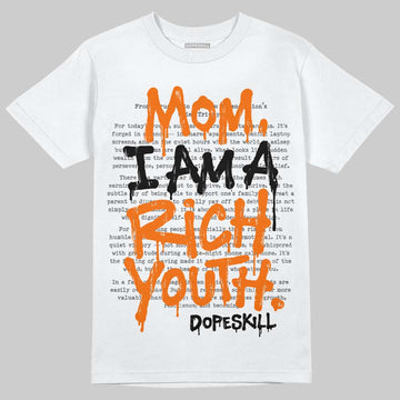 Orange, Black and White Sneakers DopeSkill T-Shirt Mom, I Am A Rich Youth Graphic Streetwear - White