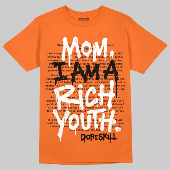 Orange, Black and White Sneakers DopeSkill T-Shirt Mom, I Am A Rich Youth Graphic Streetwear - orange