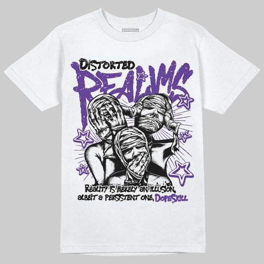 PURPLE Sneakers DopeSkill T-Shirt Distorted Realms Graphic Streetwear - White