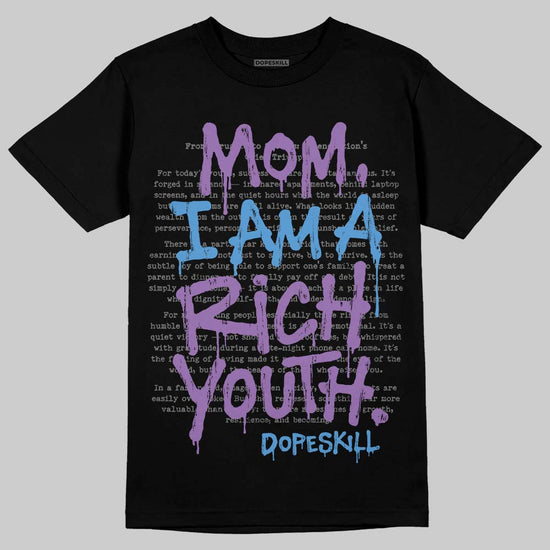PURPLE Sneakers DopeSkill T-Shirt Mom, I Am A Rich Youth Graphic Streetwear - Black