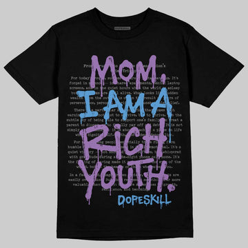 PURPLE Sneakers DopeSkill T-Shirt Mom, I Am A Rich Youth Graphic Streetwear - Black