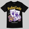 PURPLE Sneakers DopeSkill T-Shirt Feeling Lucky Graphic Streetwear - Black