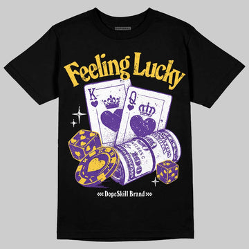 PURPLE Sneakers DopeSkill T-Shirt Feeling Lucky Graphic Streetwear - Black