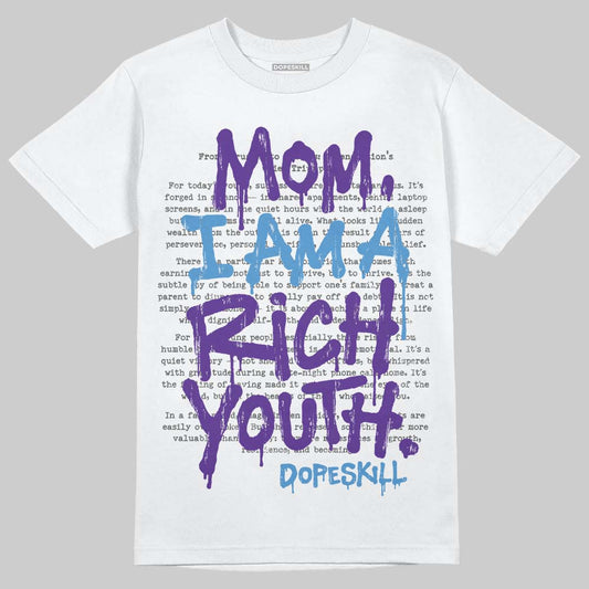 PURPLE Sneakers DopeSkill T-Shirt Mom, I Am A Rich Youth Graphic Streetwear - White