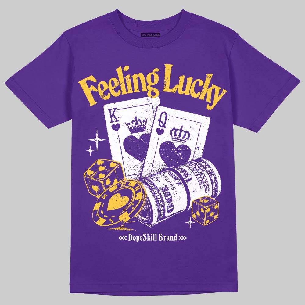 PURPLE Sneakers DopeSkill T-Shirt Feeling Lucky Graphic Streetwear - Purple