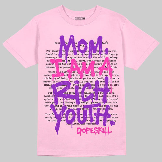 Pink Sneakers DopeSkill T-Shirt Mom, I Am A Rich Youth Graphic Streetwear - Light Pink