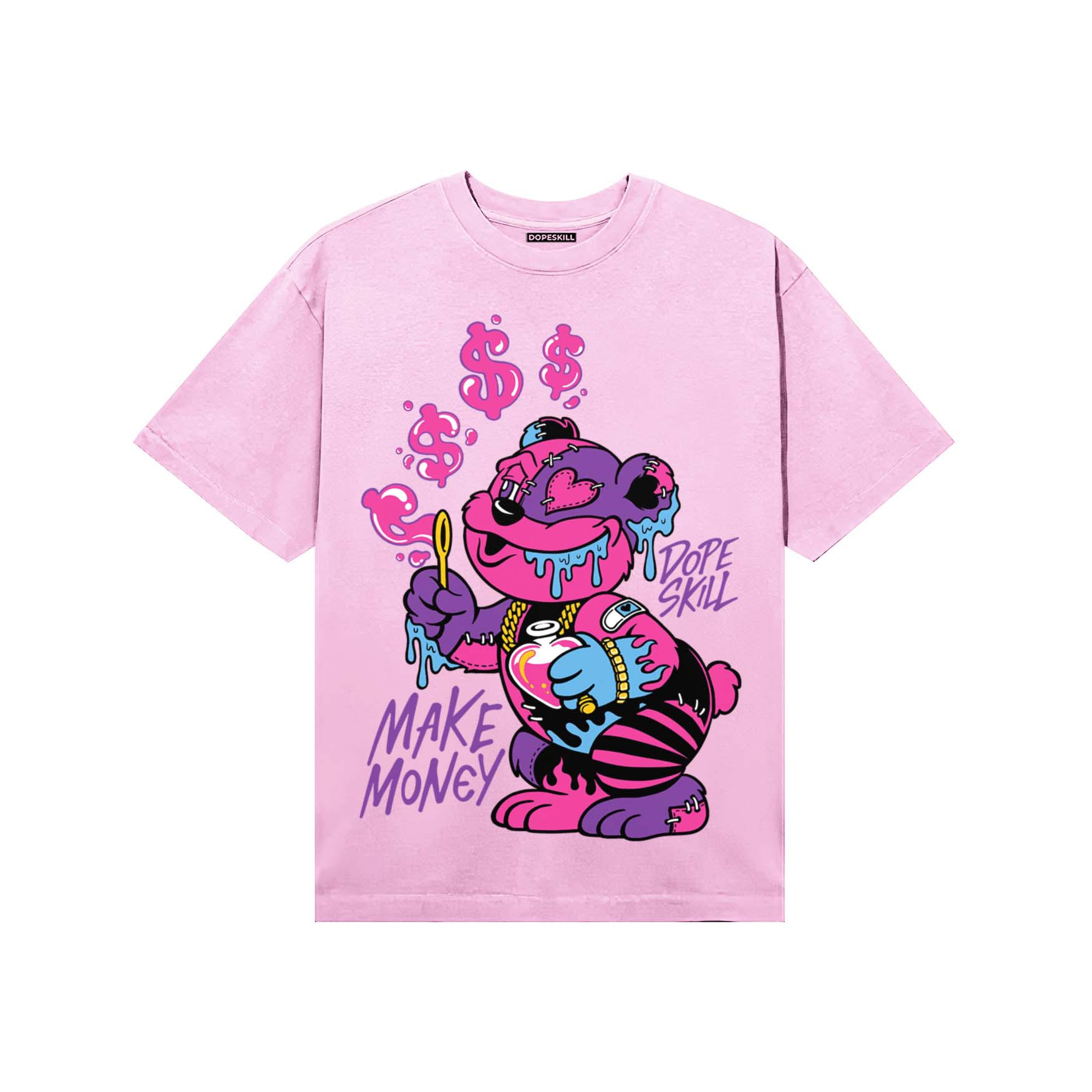 Pink Sneakers DopeSkill T-Shirt Make Money Graphic Streetwear - Light Pink
