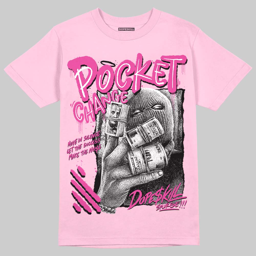 Pink Sneakers DopeSkill T-Shirt Pocket Change Graphic Streetwear - Light Pink
