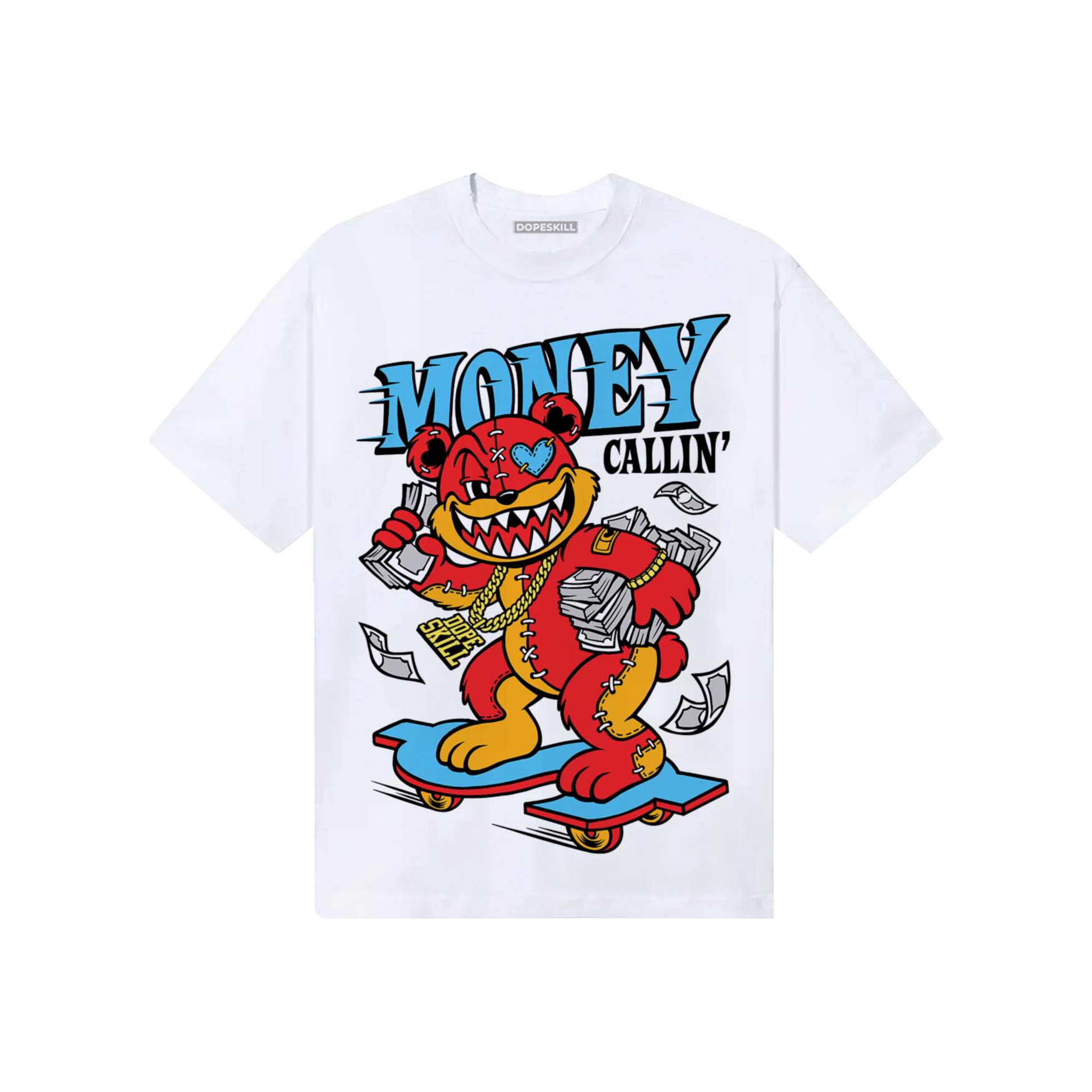 Red Sneakers DopeSkill T-Shirt Money Callin' Graphic Streetwear - White