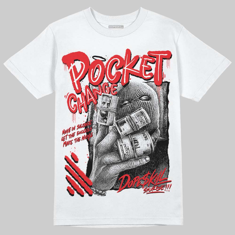 Red Sneakers DopeSkill T-Shirt Pocket Change Graphic Streetwear - White
