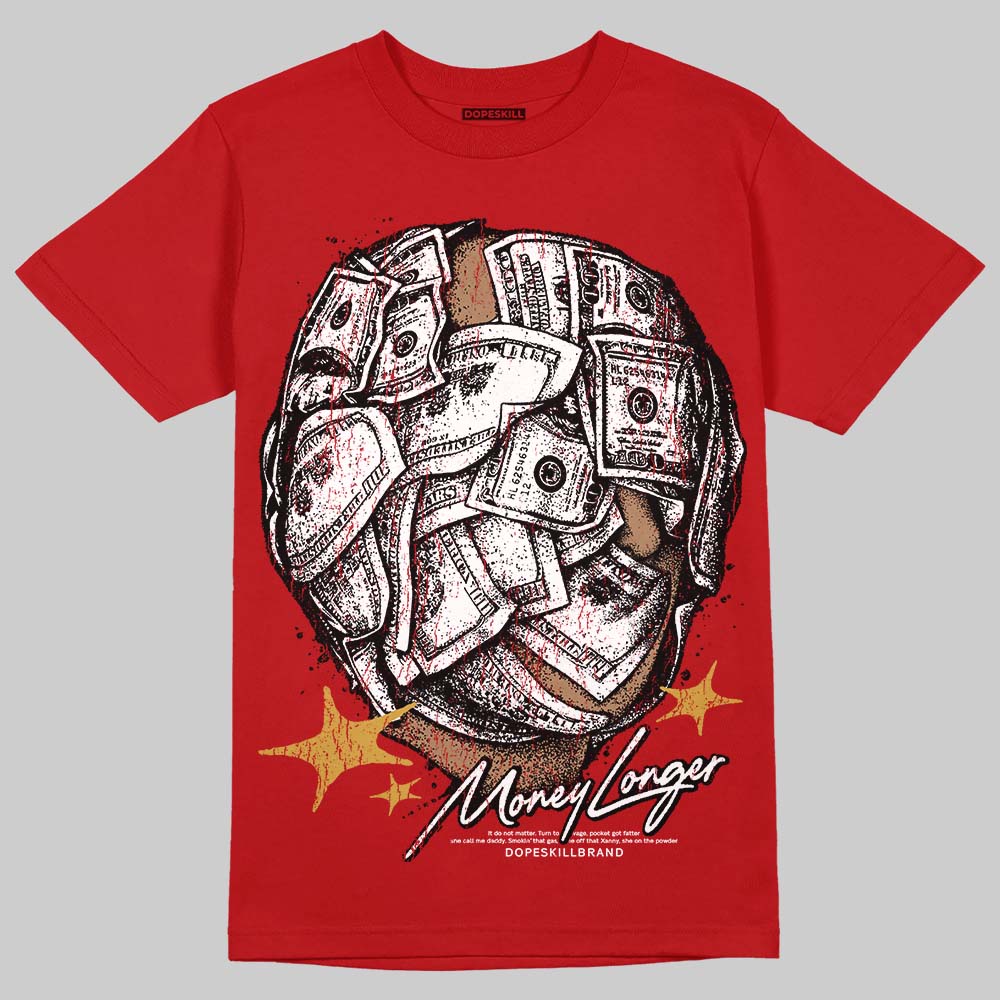 Red Sneakers DopeSkill T-Shirt Money Longer Graphic Streetwear - Red