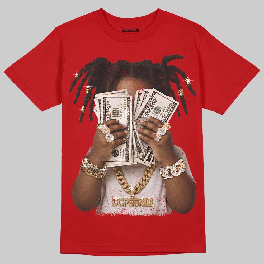 Red Sneakers DopeSkill T-Shirt Rich Youth Graphic Streetwear - Red