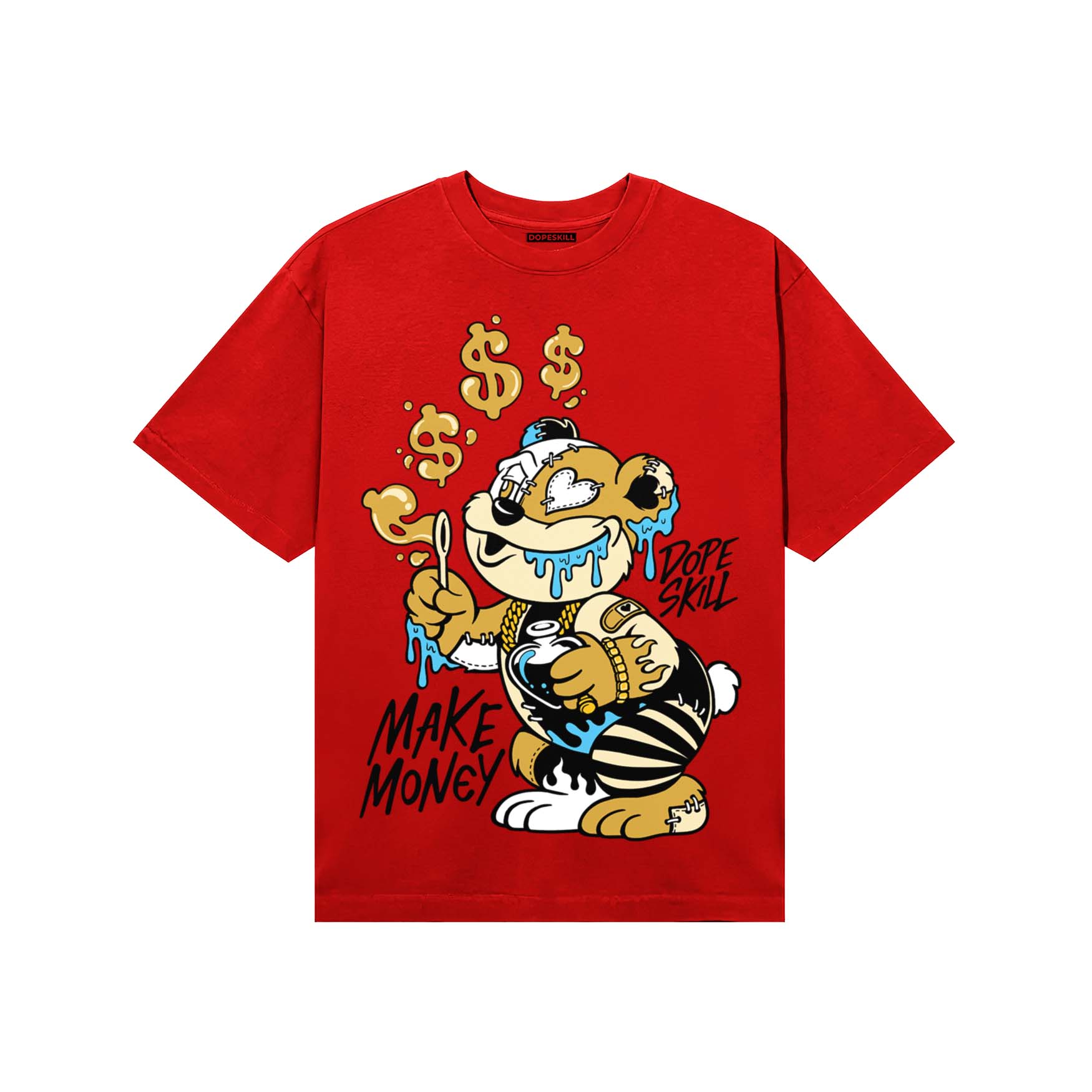 Red Sneakers DopeSkill T-Shirt Make Money Graphic Streetwear - Red