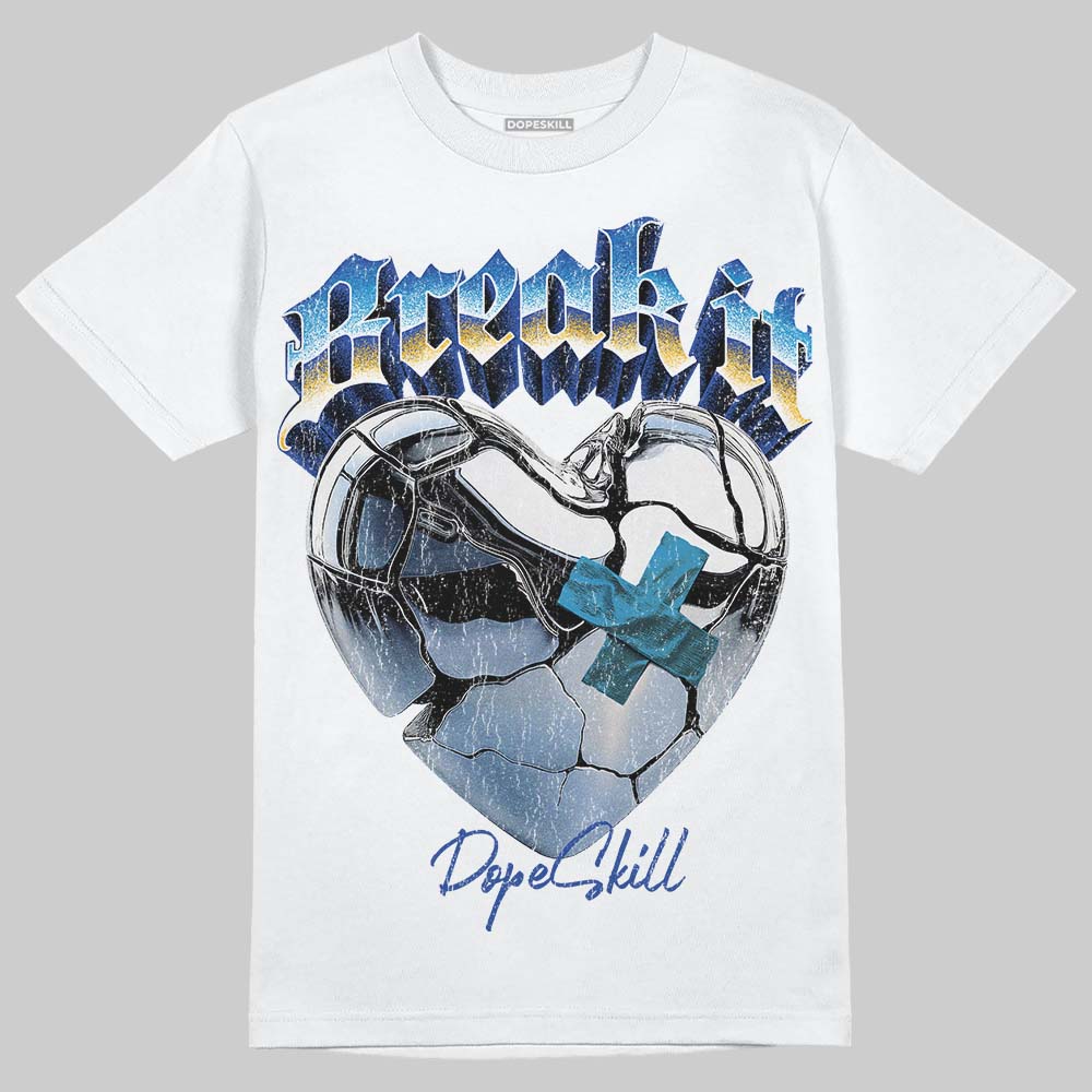 Royal Blue Sneakers DopeSkill T-Shirt Break It Graphic Streetwear - White