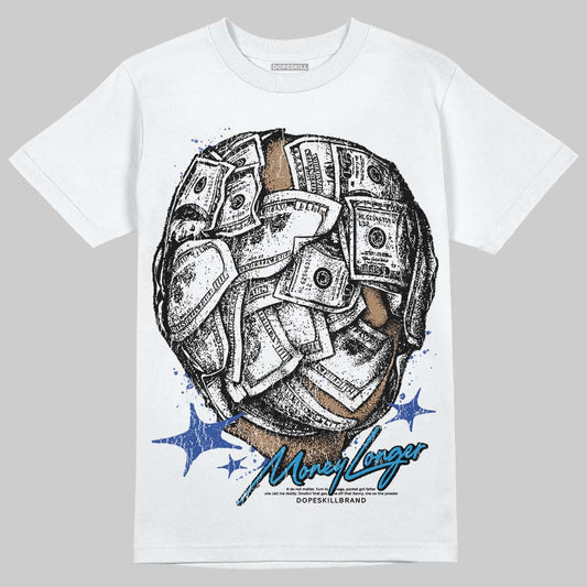 Royal Blue Sneakers DopeSkill T-Shirt Money Longer Graphic Streetwear - White