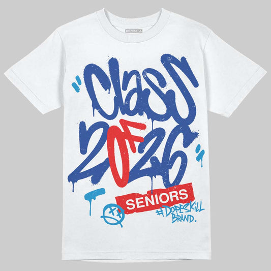 Royal Blue Sneakers DopeSkill T-Shirt Class of 2026 Graphic Streetwear - White