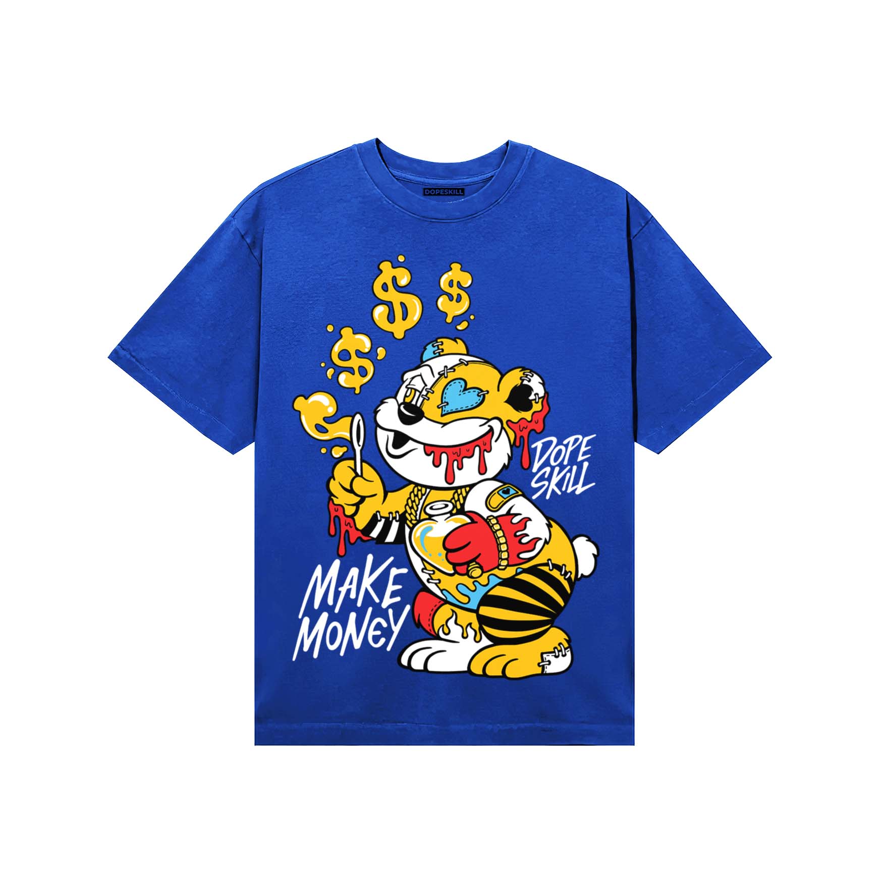 Royal Blue Sneakers DopeSkill T-Shirt Make Money Graphic Streetwear - Royal