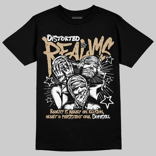 TAN Sneakers DopeSkill T-Shirt Distorted Realms Graphic Streetwear - Black