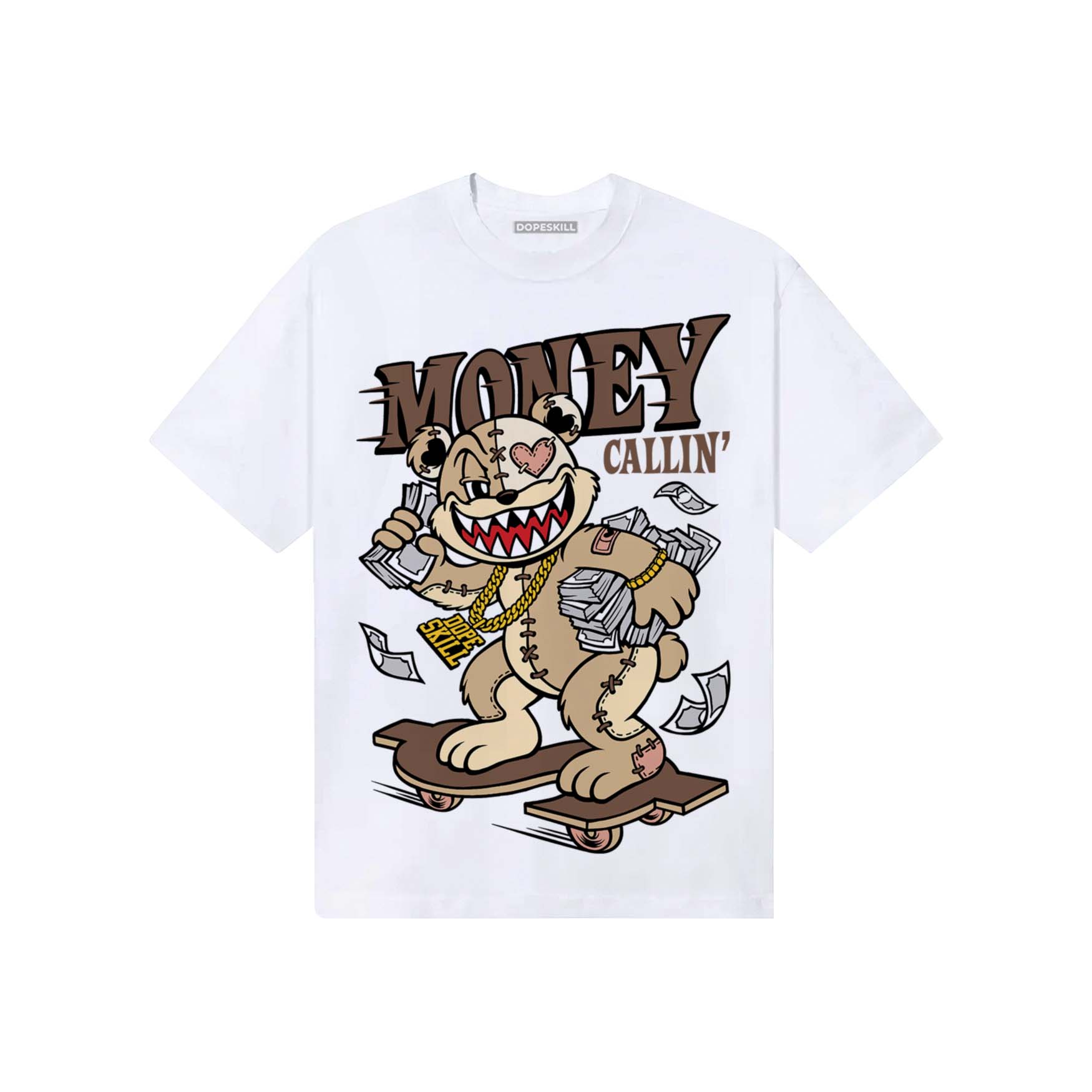 TAN Sneakers DopeSkill T-Shirt Money Callin' Graphic Streetwear - White