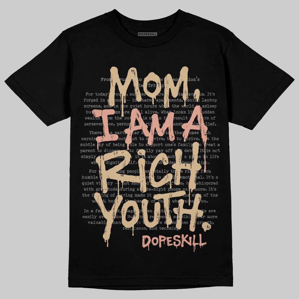 TAN Sneakers DopeSkill T-Shirt Mom, I Am A Rich Youth Graphic Streetwear - Black