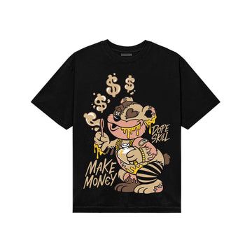 TAN Sneakers DopeSkill T-Shirt Make Money Graphic Streetwear - Black