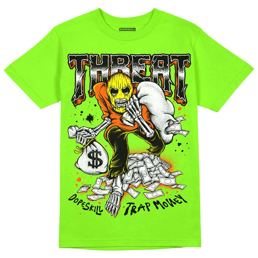 Neon Green Sneakers DopeSkill Neon Green T-Shirt Threat Graphic Streetwear