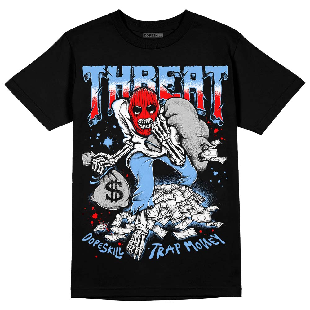 University Blue Sneakers DopeSkill T-Shirt Threat Graphic Streetwear - Black