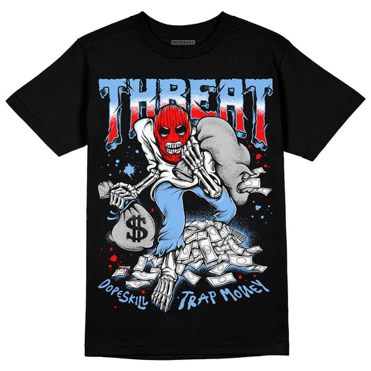University Blue Sneakers DopeSkill T-Shirt Threat Graphic Streetwear - Black