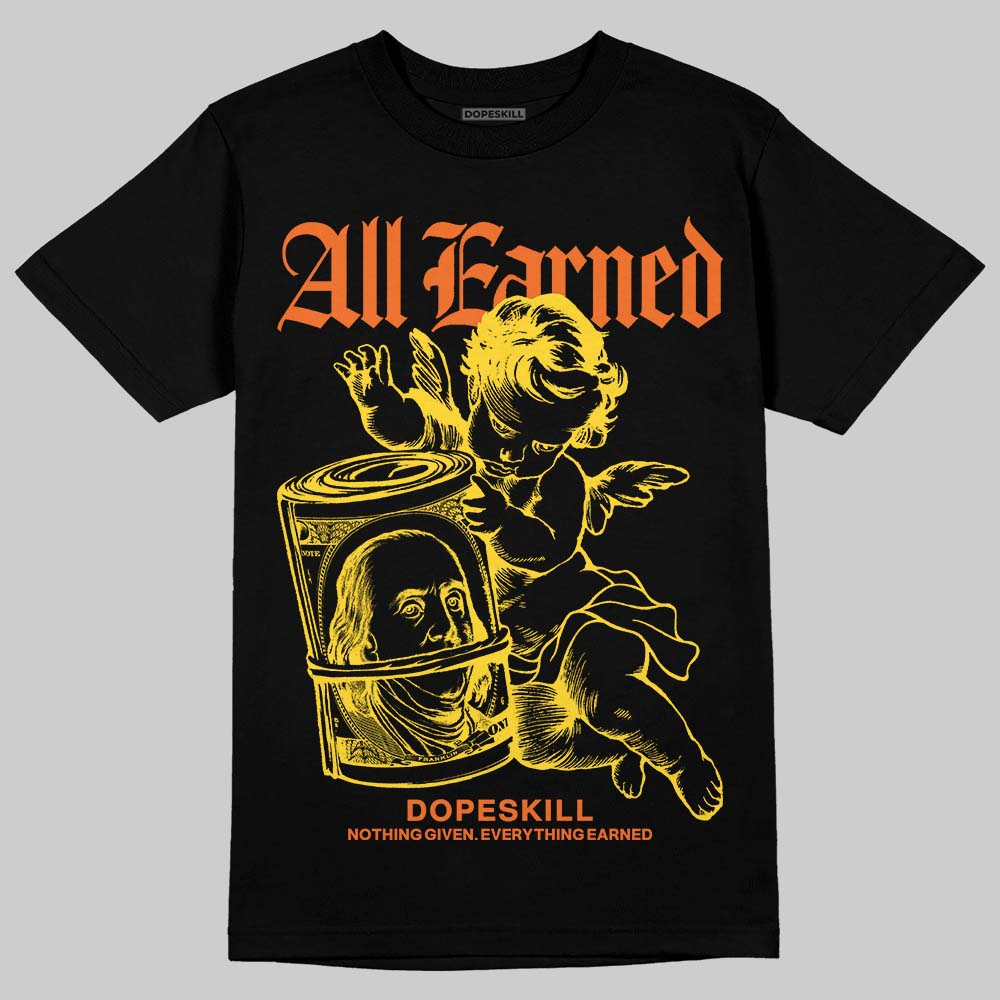 Jordan 4 Thunder DopeSkill T-Shirt All Earned Graphic Streetwear - Black