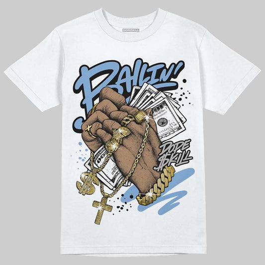 Jordan 5 Retro University Blue DopeSkill T-Shirt Always Ballin' Graphic Streetwear =- White