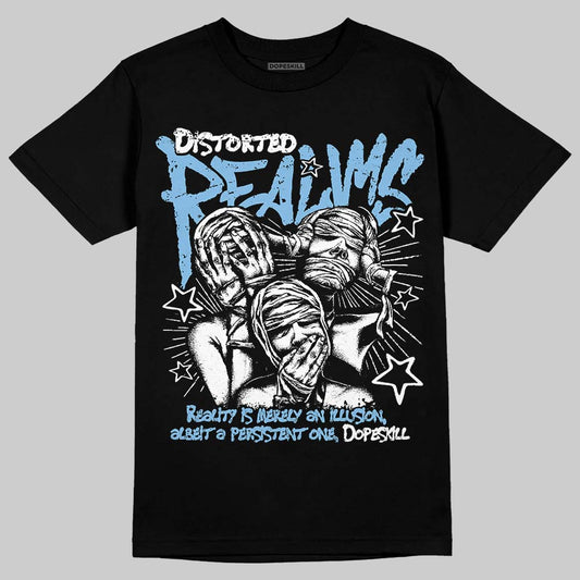 University Blue Sneakers DopeSkill T-Shirt Distorted Realms Graphic Streetwear - Black