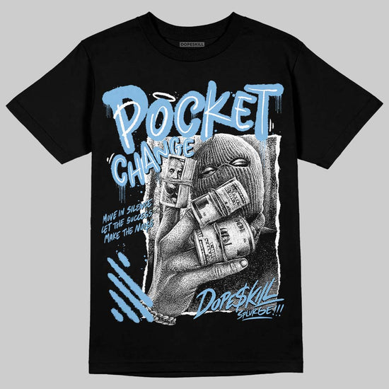 University Blue Sneakers DopeSkill T-Shirt Pocket Change Graphic Streetwear - Black