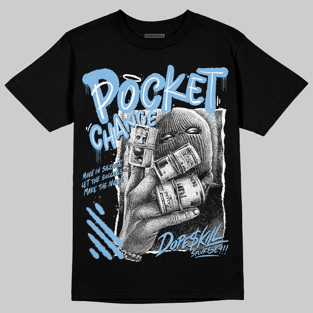 University Blue Sneakers DopeSkill T-Shirt Pocket Change Graphic Streetwear - Black